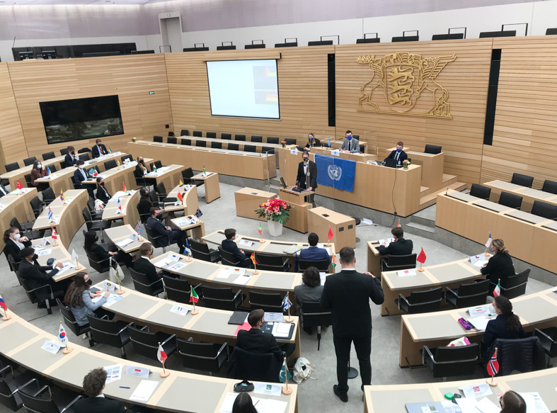 Salem Kollegialen im Landtag Stuttgart beim Model United Nations BW 2022
